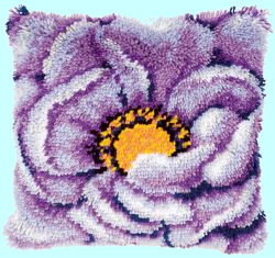 Kissen zum selber Knüpfen - Knüpfkissen Lila Blume