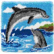 Kissen zum selber Knüpfen - Knüpfkissen Motiv Delfine