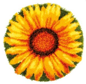Knüpfteppich Knüpfwandbehang Acryl zum selber Knüpfen Sonnenblume