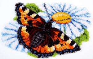 Knüpfteppich Knüpfwandbehang Acryl zum selber Knüpfen Schmetterling