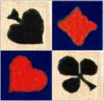 Jassteppich knüpfen aus Schurwolle  deutschen Kartensymbolen