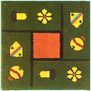 Jassteppich knüpfen aus Schurwolle deutschen Kartensymbolen