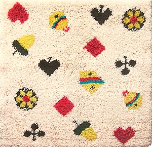 Jassteppich knüpfen aus Feinsmyrna französische und deutsche Karten