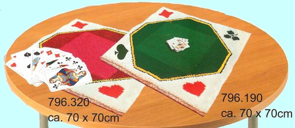 Jassteppich knüpfen aus Schurwolle französische Kartensymbolen
