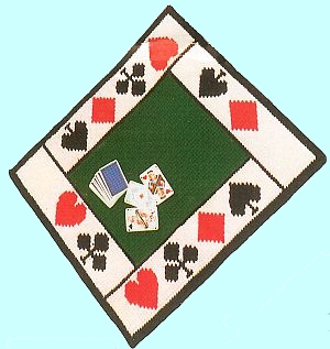 Jassteppich knüpfen aus Schurwolle  französische Kartensymbole