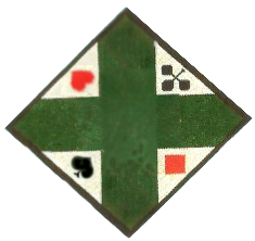 Jassteppich knüpfen aus Schurwolle französische Kartensymbole