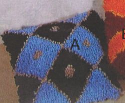 Kissen zum selber Knüpfen - Knüpfkissen Schurwolle Muster blau