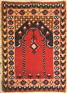 Knüpfteppiche und Knüpfwandbehänge zum selber Knüpfen aus Schurwolle Minaret Gebetsteppich