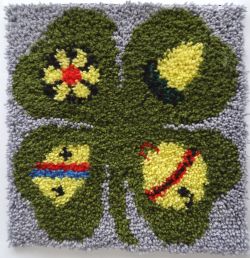 Mini Jassteppich knüpfen aus Feinsmyrna deutsche Kartensymbole