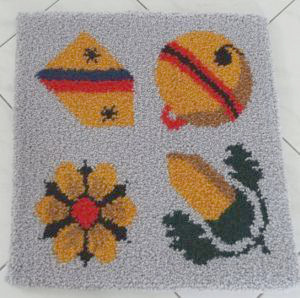 Jassteppich knüpfen aus Schurwolle deutschen Kartensymbolen