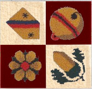 Jassteppich knüpfen aus Schurwolle deutschen Kartensymbolen