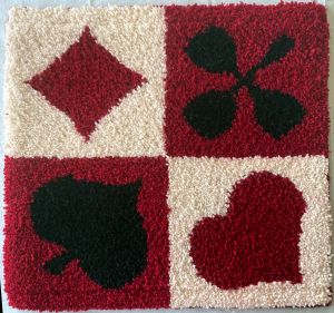 Jassteppich knüpfen aus Schurwolle  deutschen Kartensymbolen