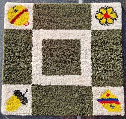 Jassteppich knüpfen aus Schurwolle deutsche  Kartensymbole