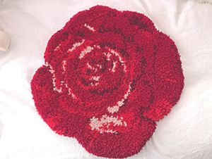 Knüpfteppiche und Knüpfwandbehänge zum selber Knüpfen aus Schurwolle Rote Rose