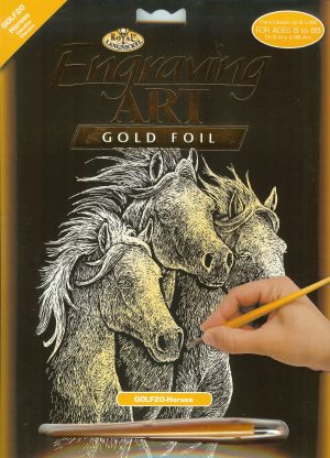 Kratzbild Gold - Pferde