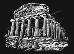 Kratzbild Silber gross Akropolis Parthenon